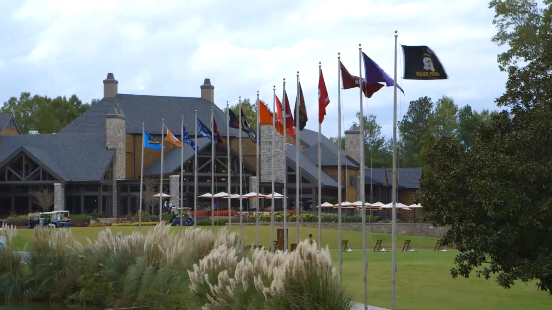 Flags in front of Club House